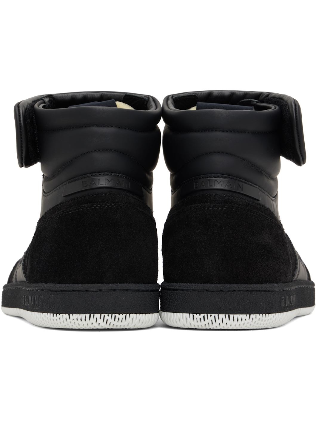 Black 'Balmain' Swan Mid-Top Sneakers - 2
