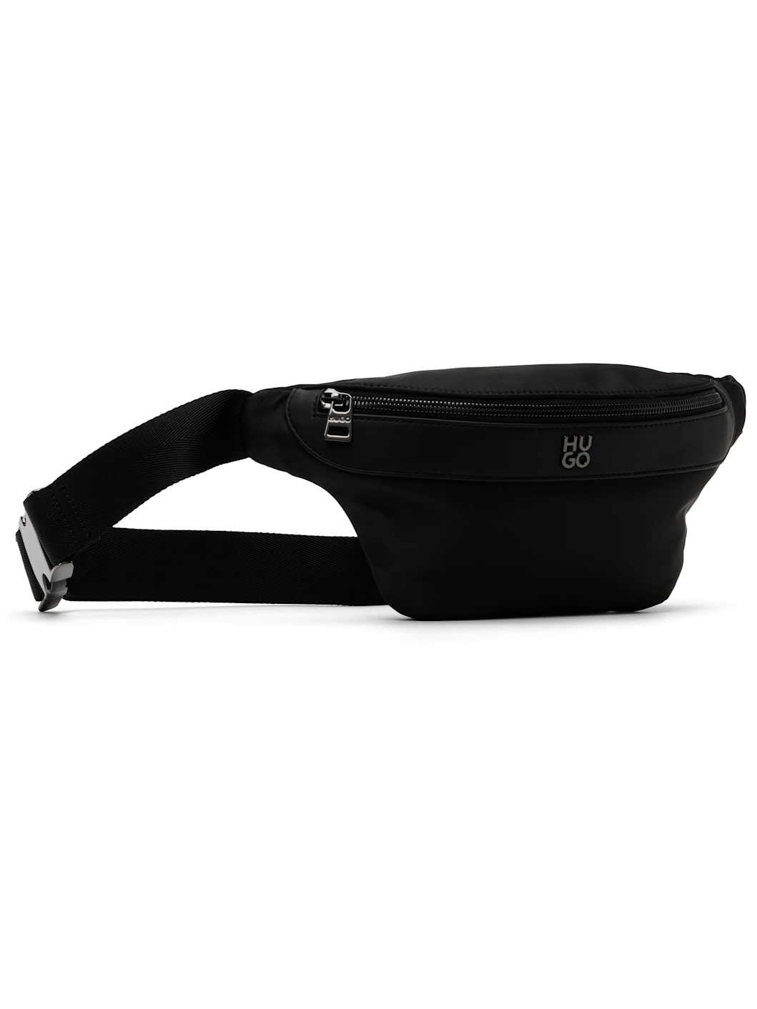 Black Stacked-Logo Twill Belt Bag - 2