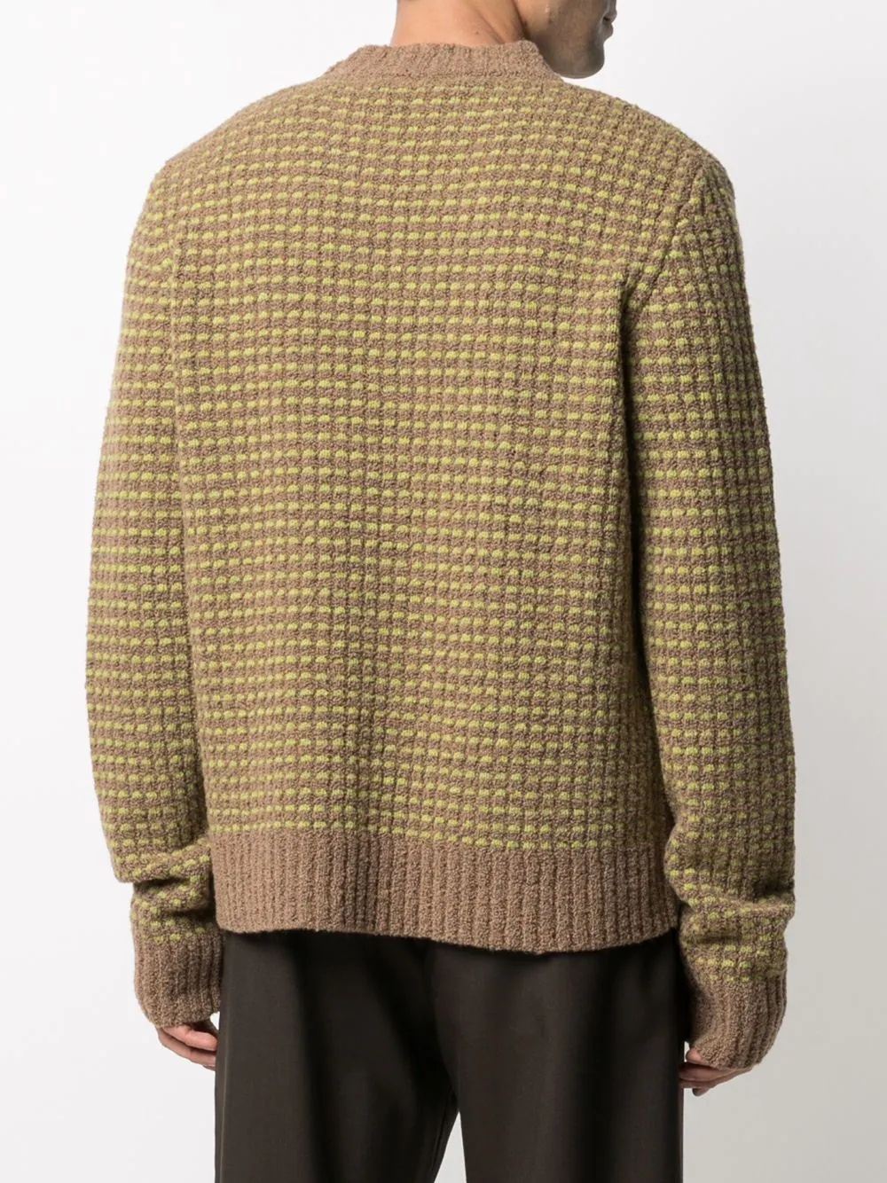 check pattern knitted jumper - 4