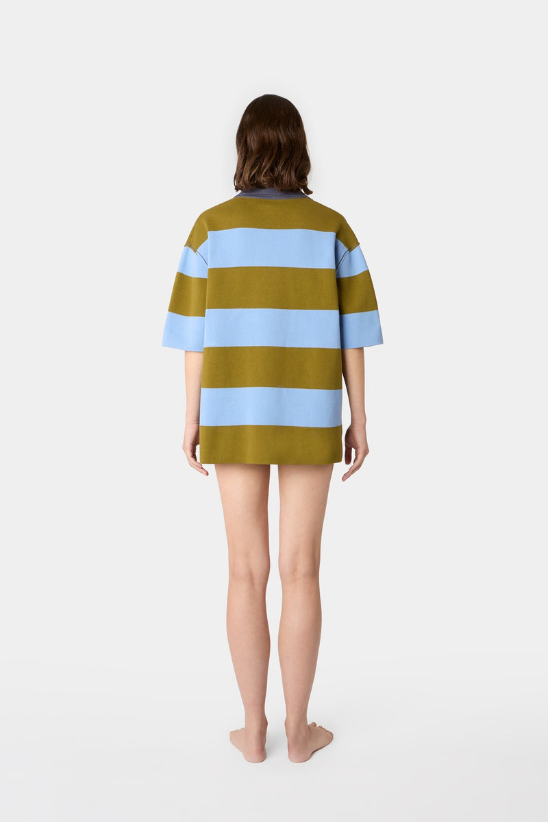 MAGLIAUNITA POLO SHIRT / green & blue stripes 8