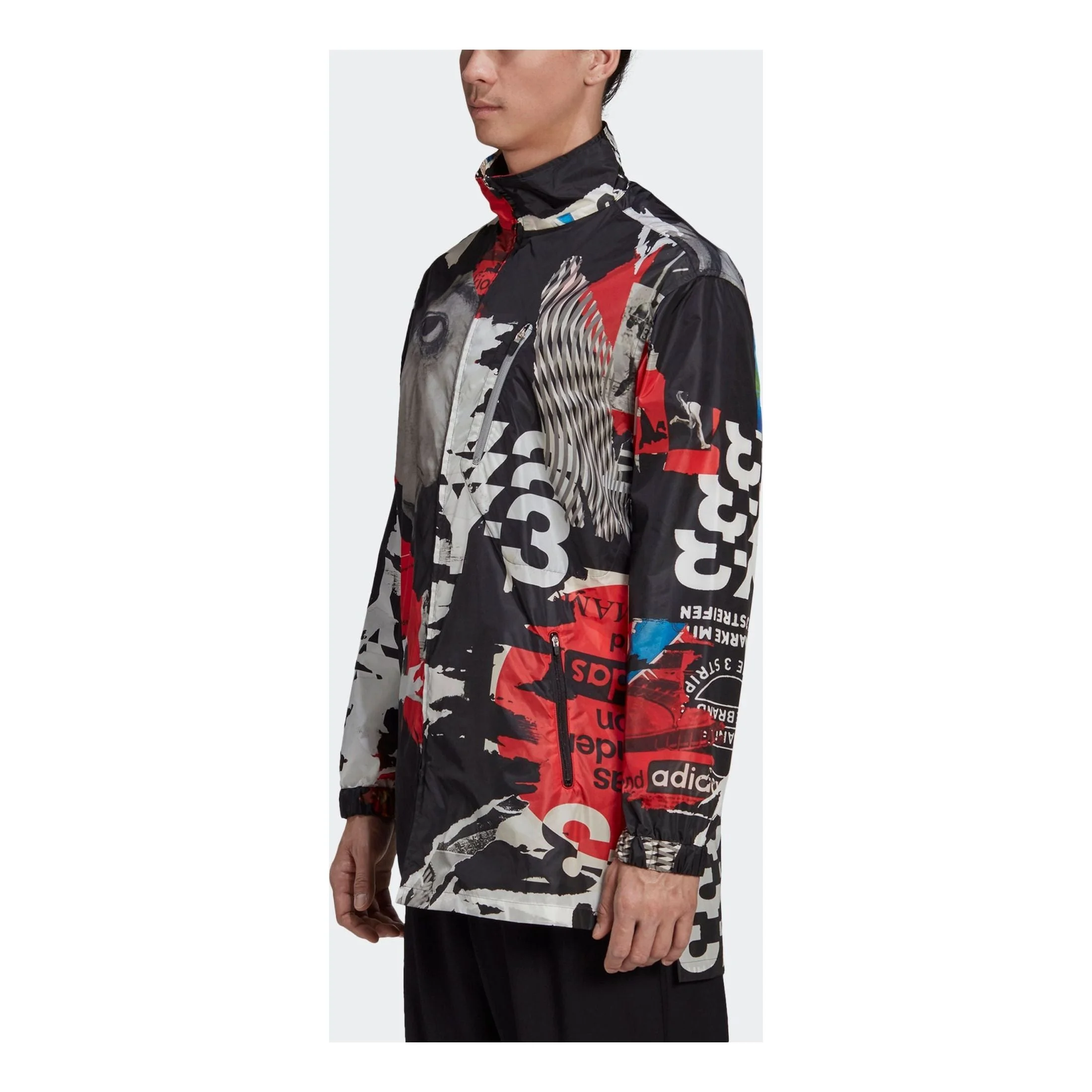 Men's Y-3 Graffiti Printing Loose Long Sleeves Jacket Multi-Color GK4375 - 1