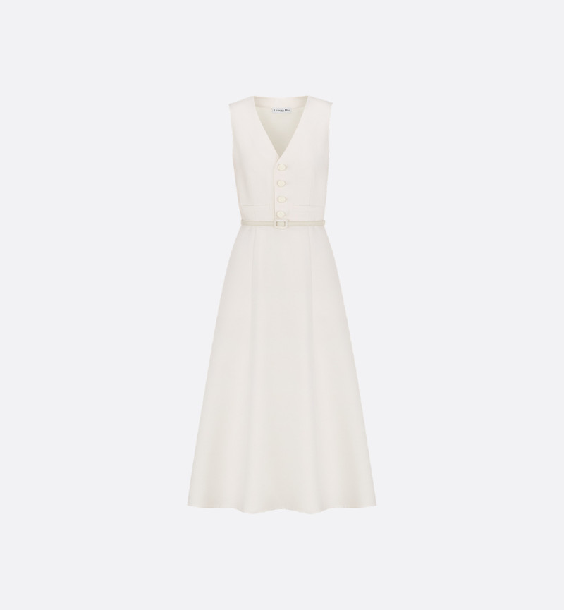 Mid-Length Flared Dress with Belt 1