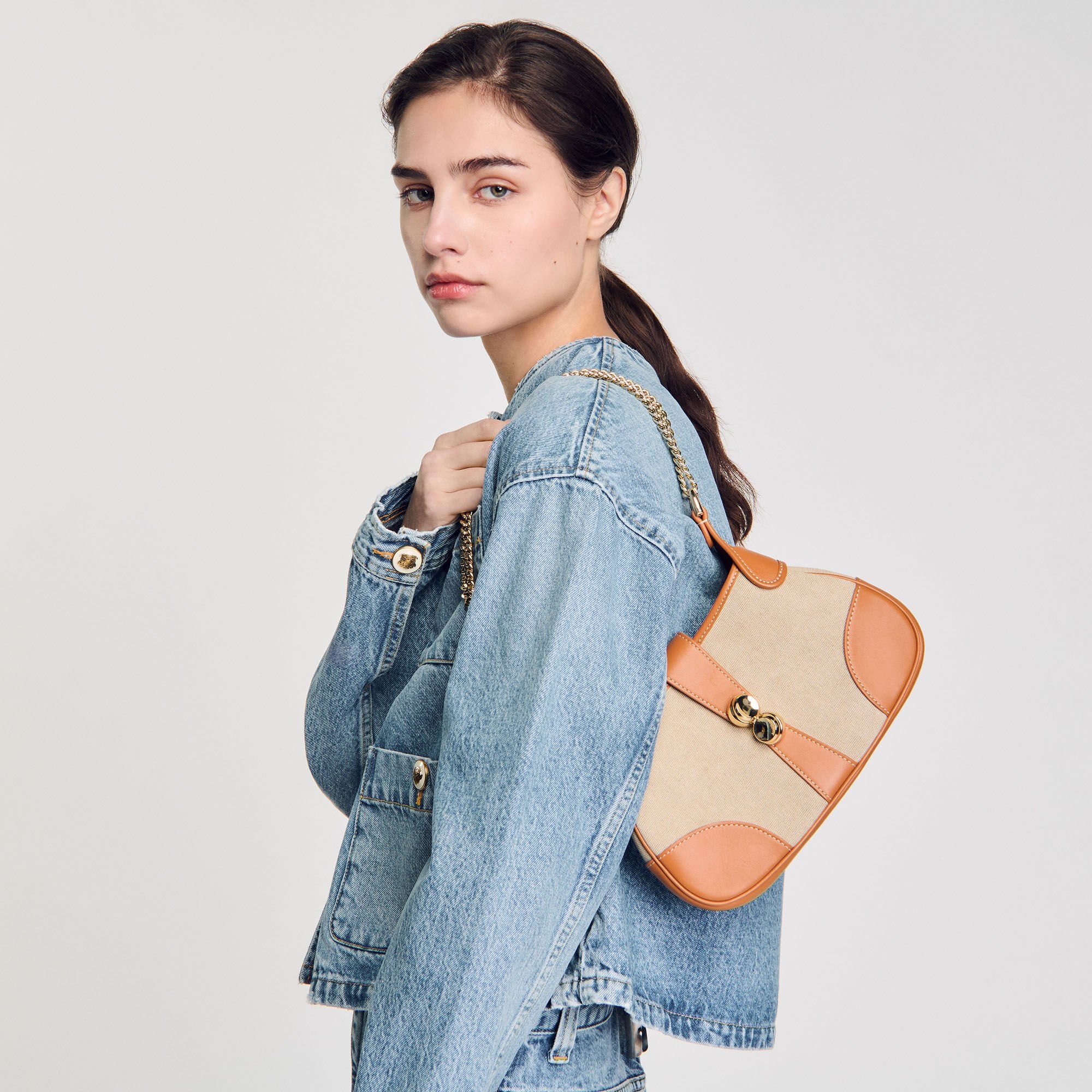 JANET CANVAS AND LEATHER BAG - 4