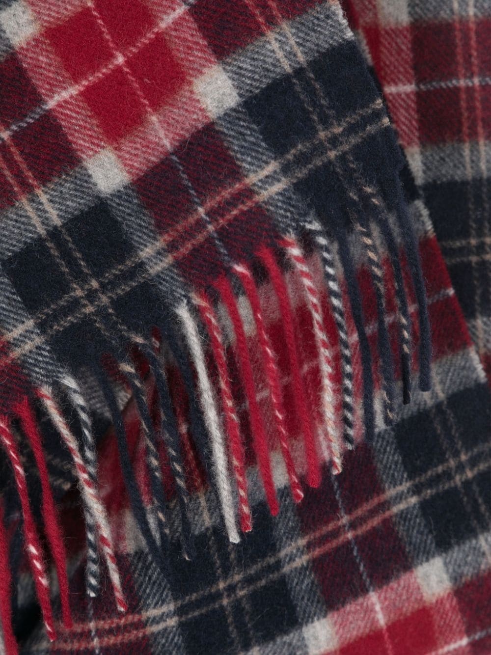tartan-check wool scarf - 3