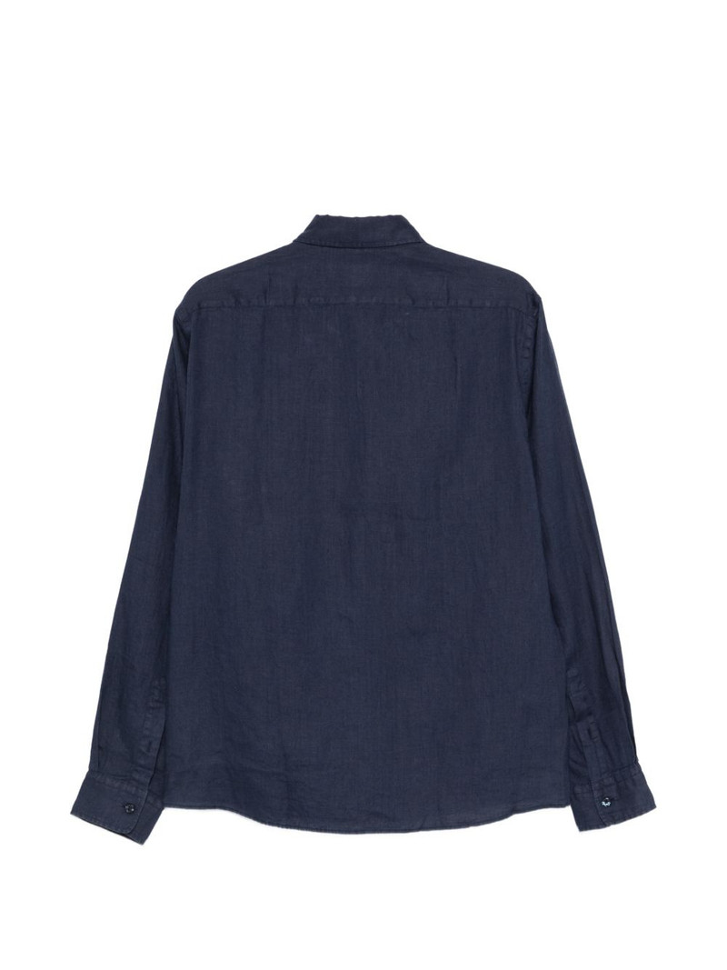 BOSS embroidered-logo linen shirt outlook