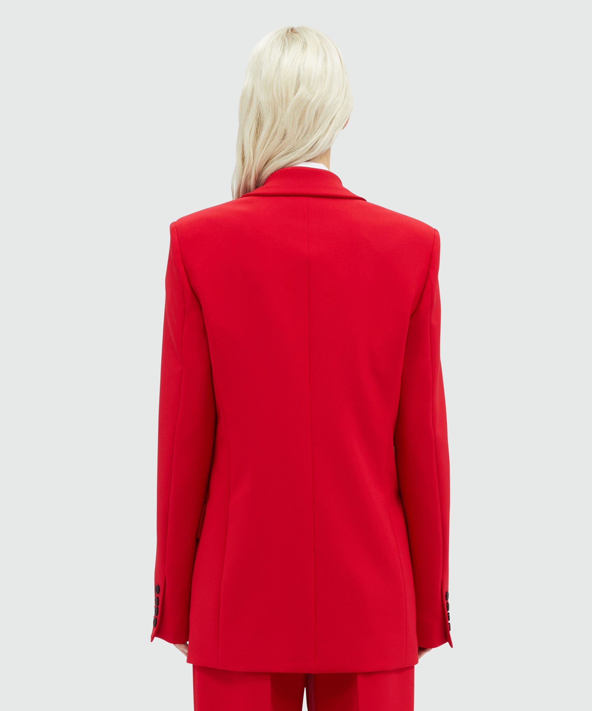 Red woolen tailored jacket - 3