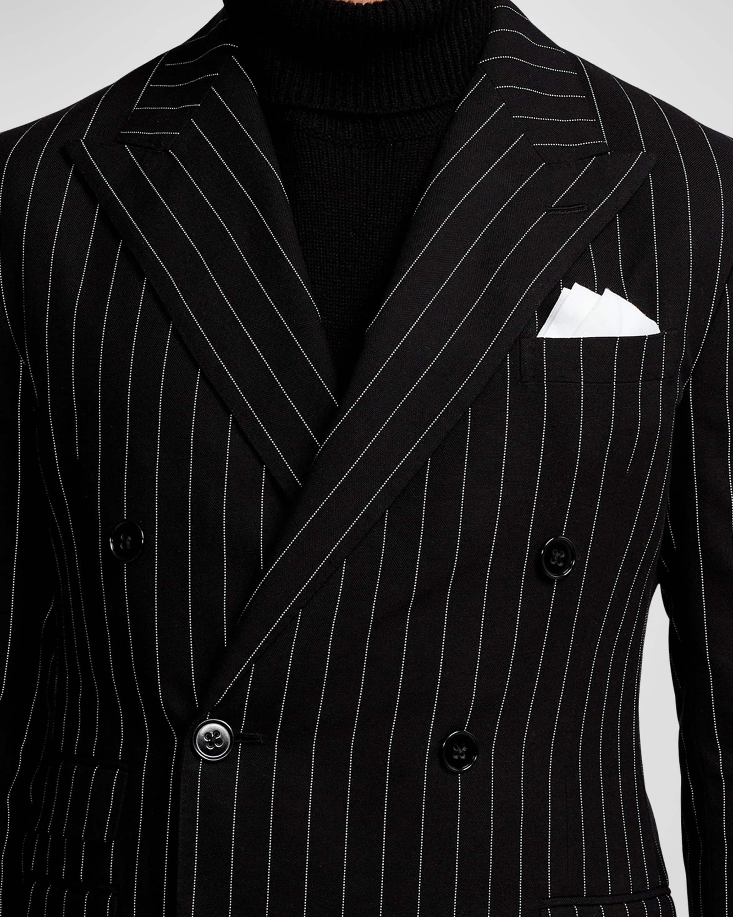Men's Kent Hand-Tailored Striped Suit Jacket - 6