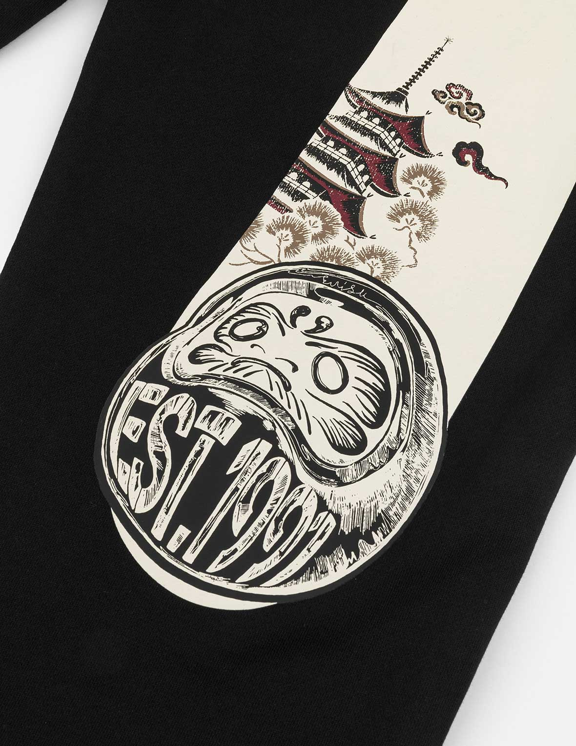 Daruma and Wheel of Wisdom Daicock Print Straight Fit Sweatpants - 5