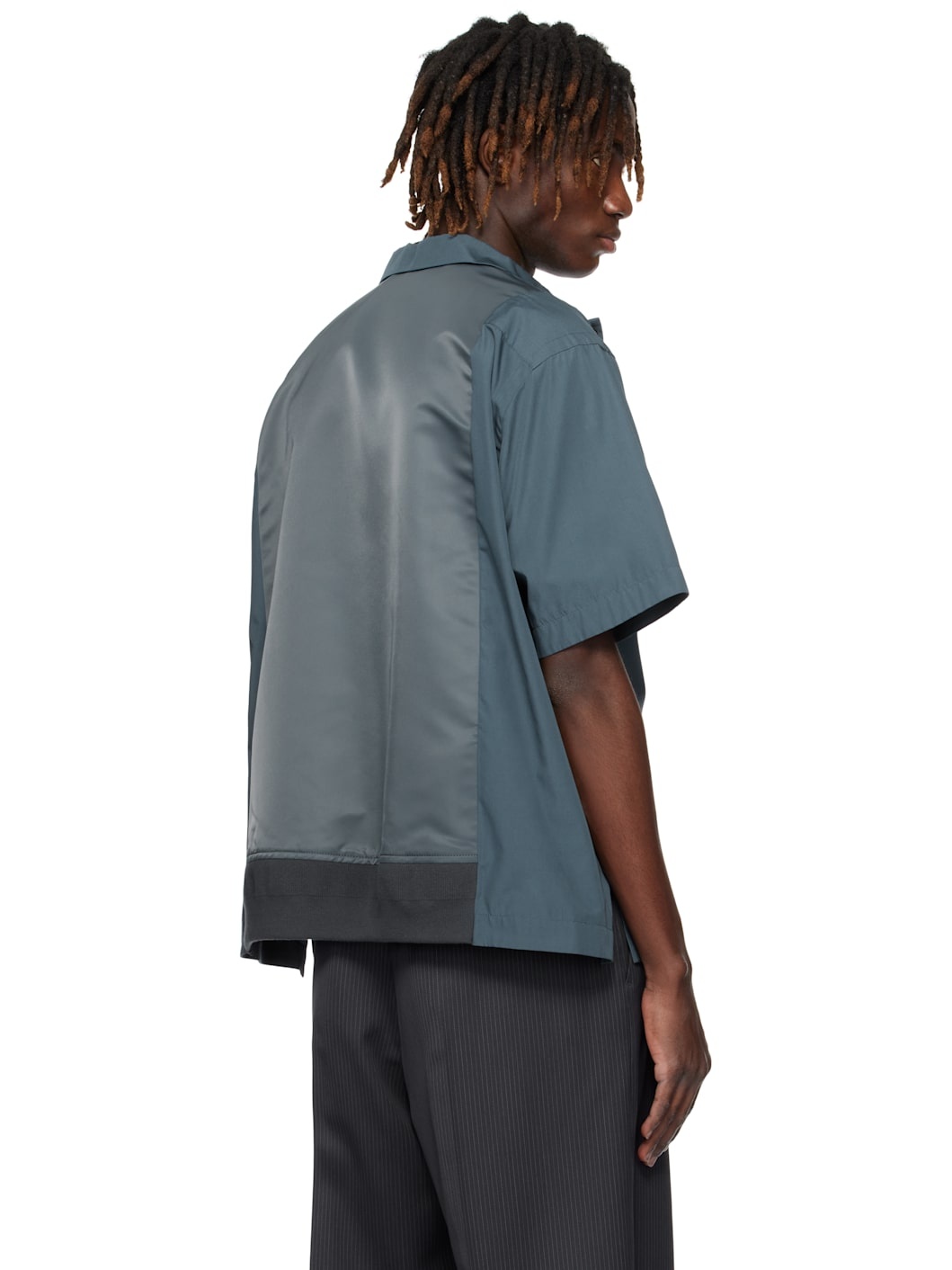 Gray Cotton Poplin Shirt - 3