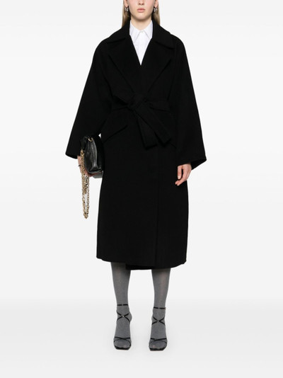 Sportmax belted felted maxi coat outlook