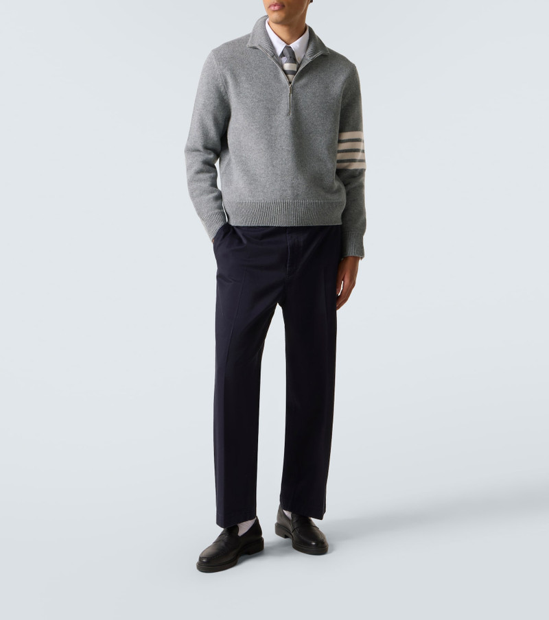 Thom Browne 4-Bar virgin wool half-zip sweater outlook