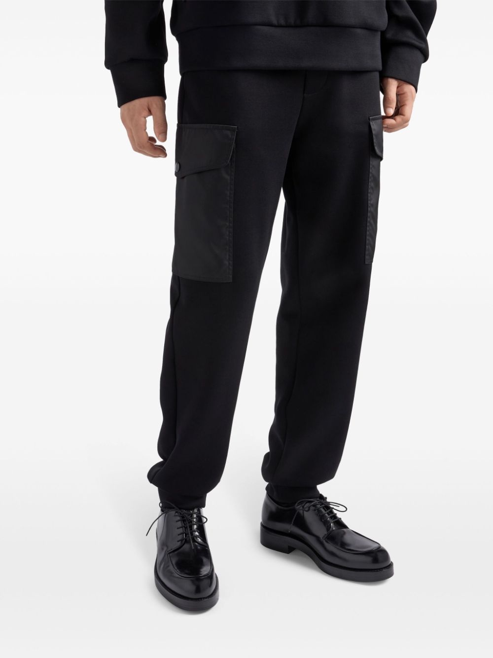 Re-Nylon-detail cotton track pants - 4