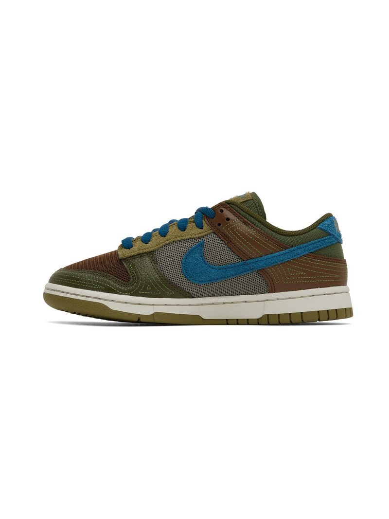 Nike Brown & Green Dunk Low Jade Sneakers outlook