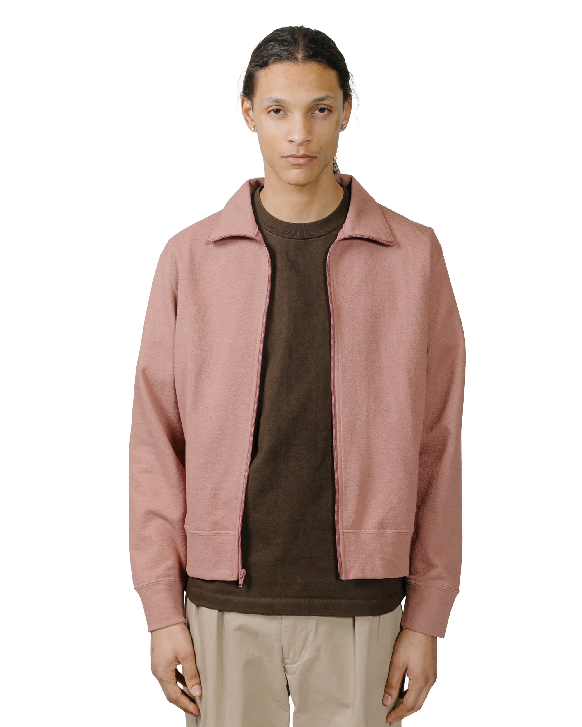 Textured Full Zip Deep Mauve - 2
