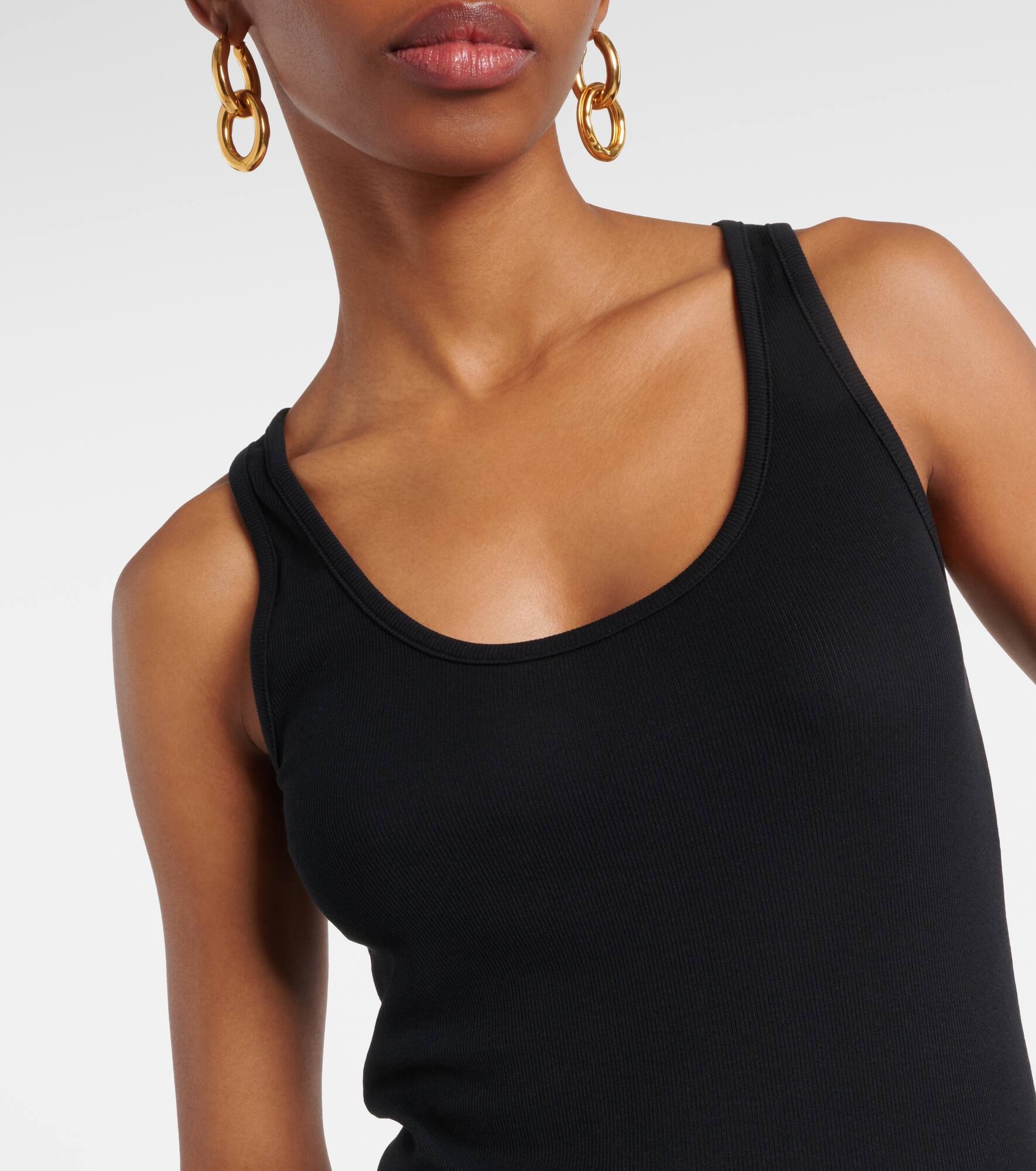 Ribbed-knit cotton jersey tank top - 4