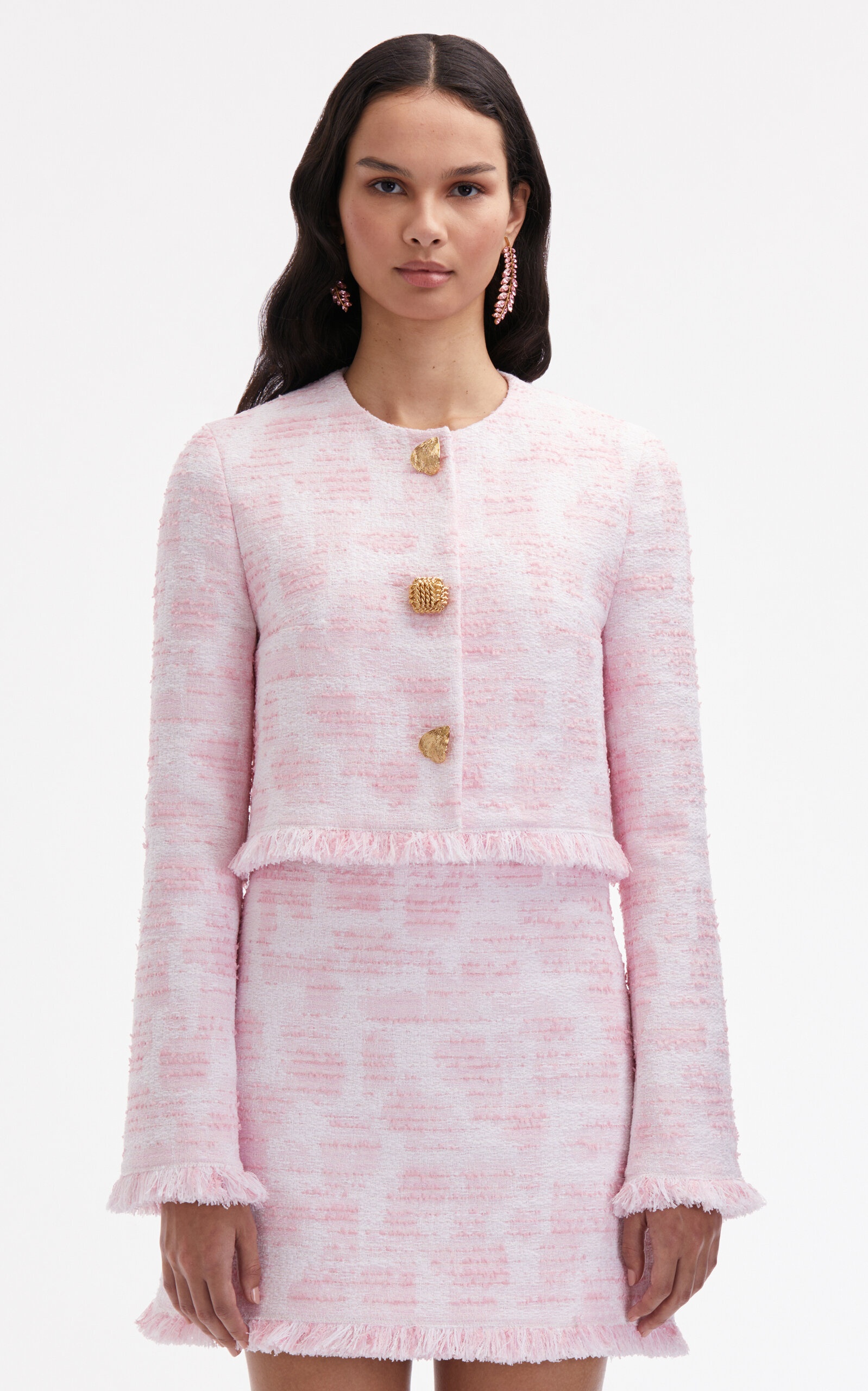 Textured Tweed Mini Skirt light pink - 3