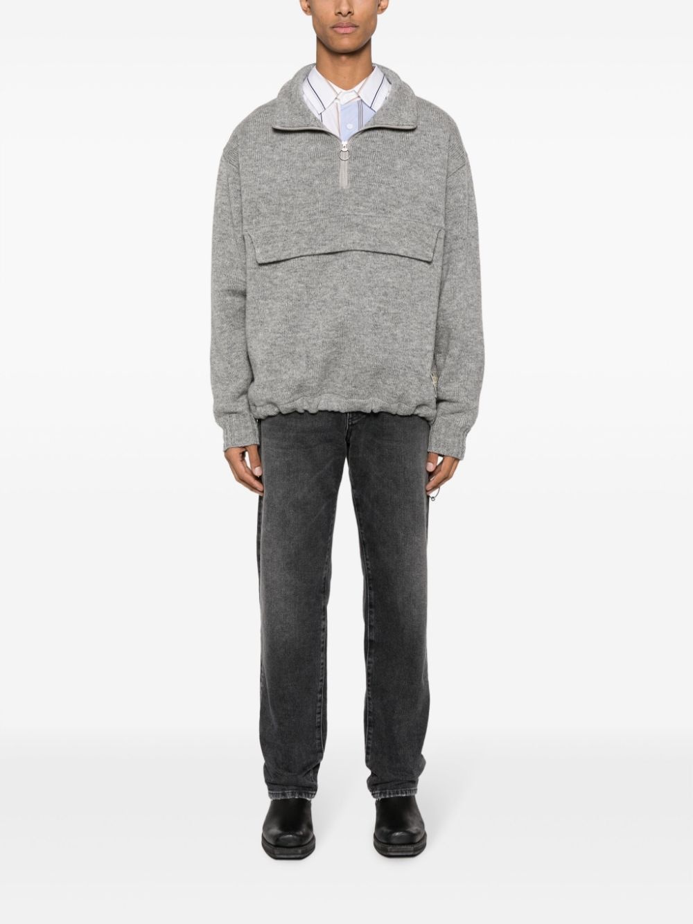 panelled wool jumper - 2