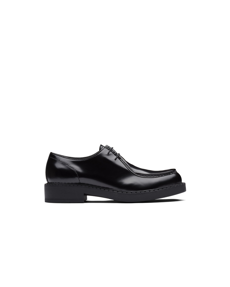 Prada Brushed leather lace-up shoes outlook