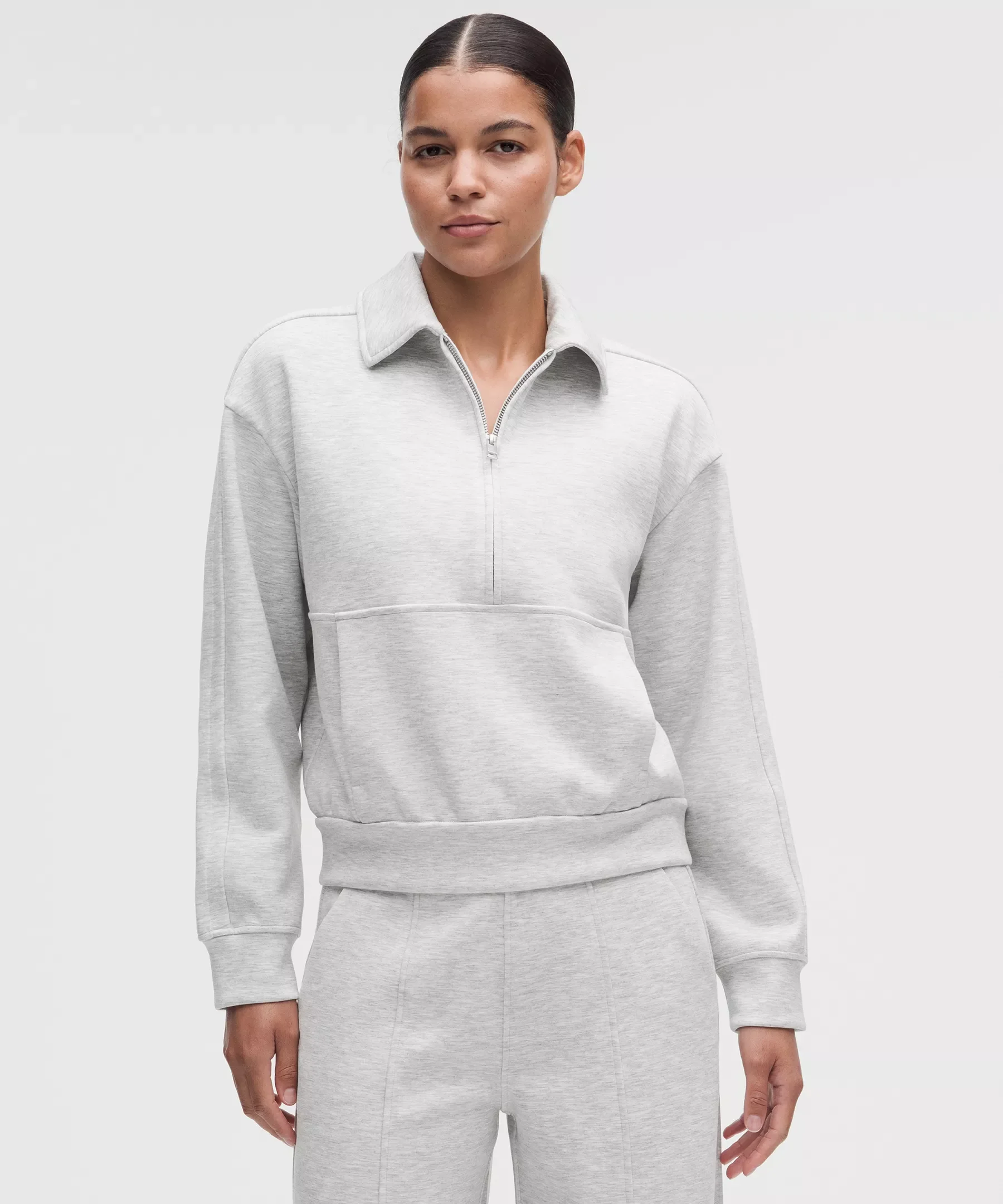 Smooth Spacer Relaxed Collared Half Zip - 1