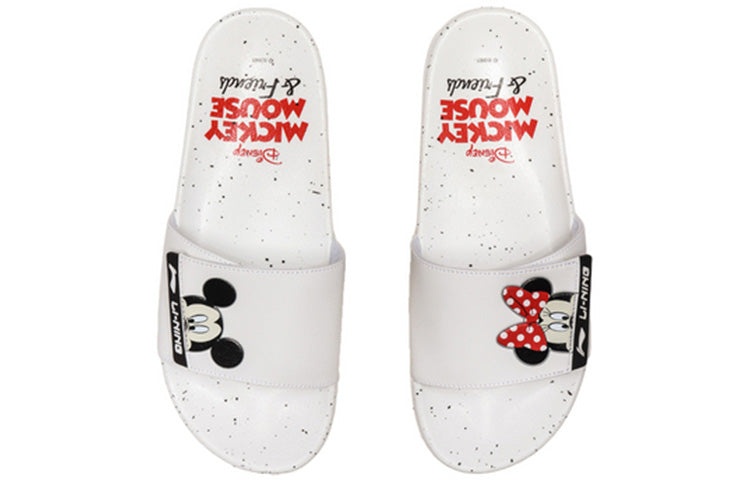 Li-Ning Sports Fashion Series Disney Mickey Crossover Lightweight Stylish White Slippers AGAQ024-1 - 5