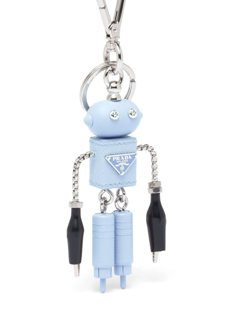 Saffiano leather robot keychain - 3