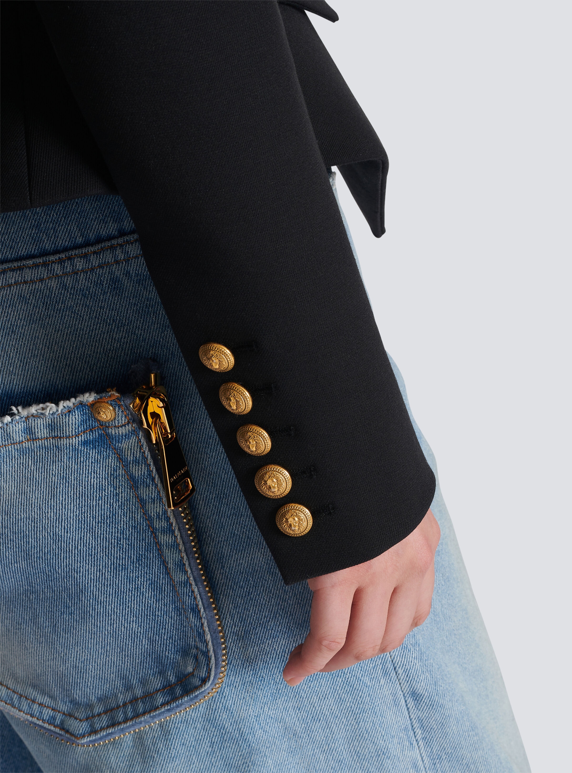Cotton grain de poudre slim-fitting jacket - 6