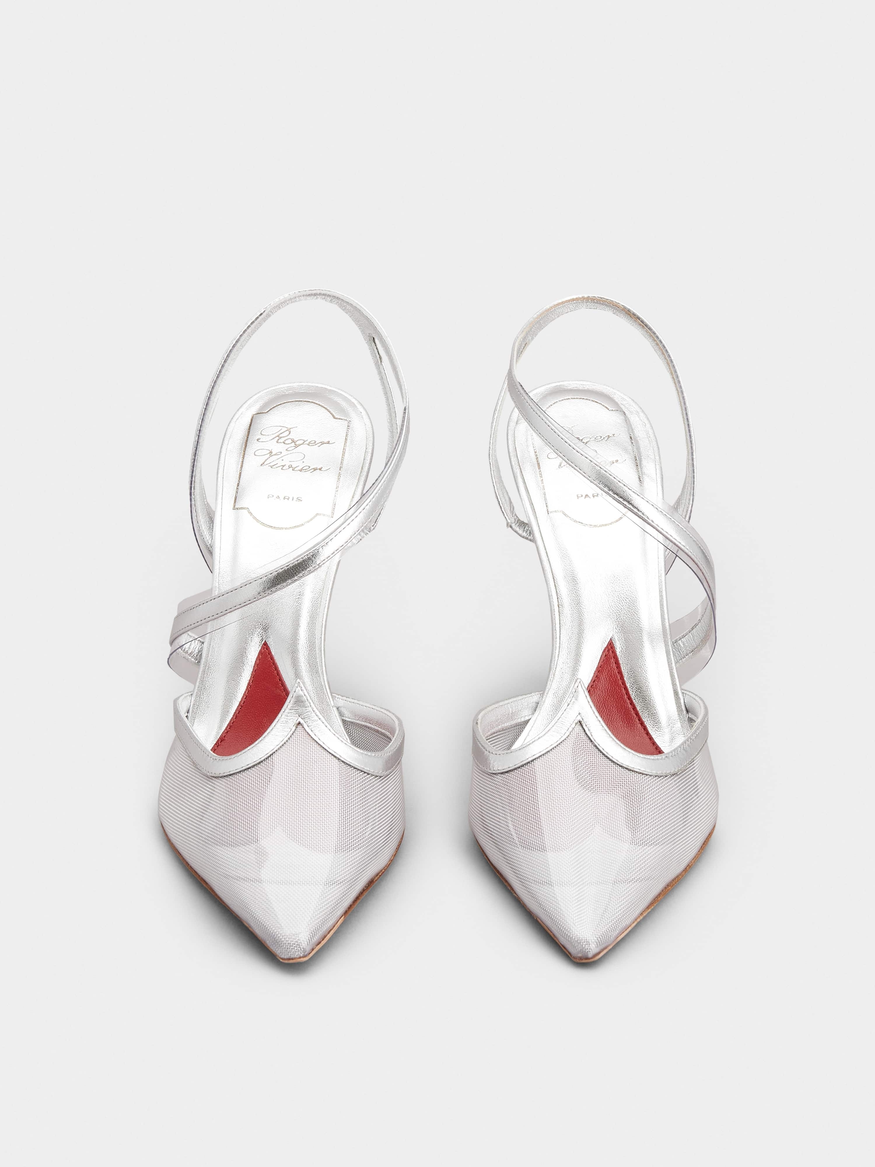 【関税&送料込】Roger Vivier Roger Vivier I Love Vivier Silv Roger Vivier I Love Vivier Slingback Pumps in PVC | REVERSIBLE
