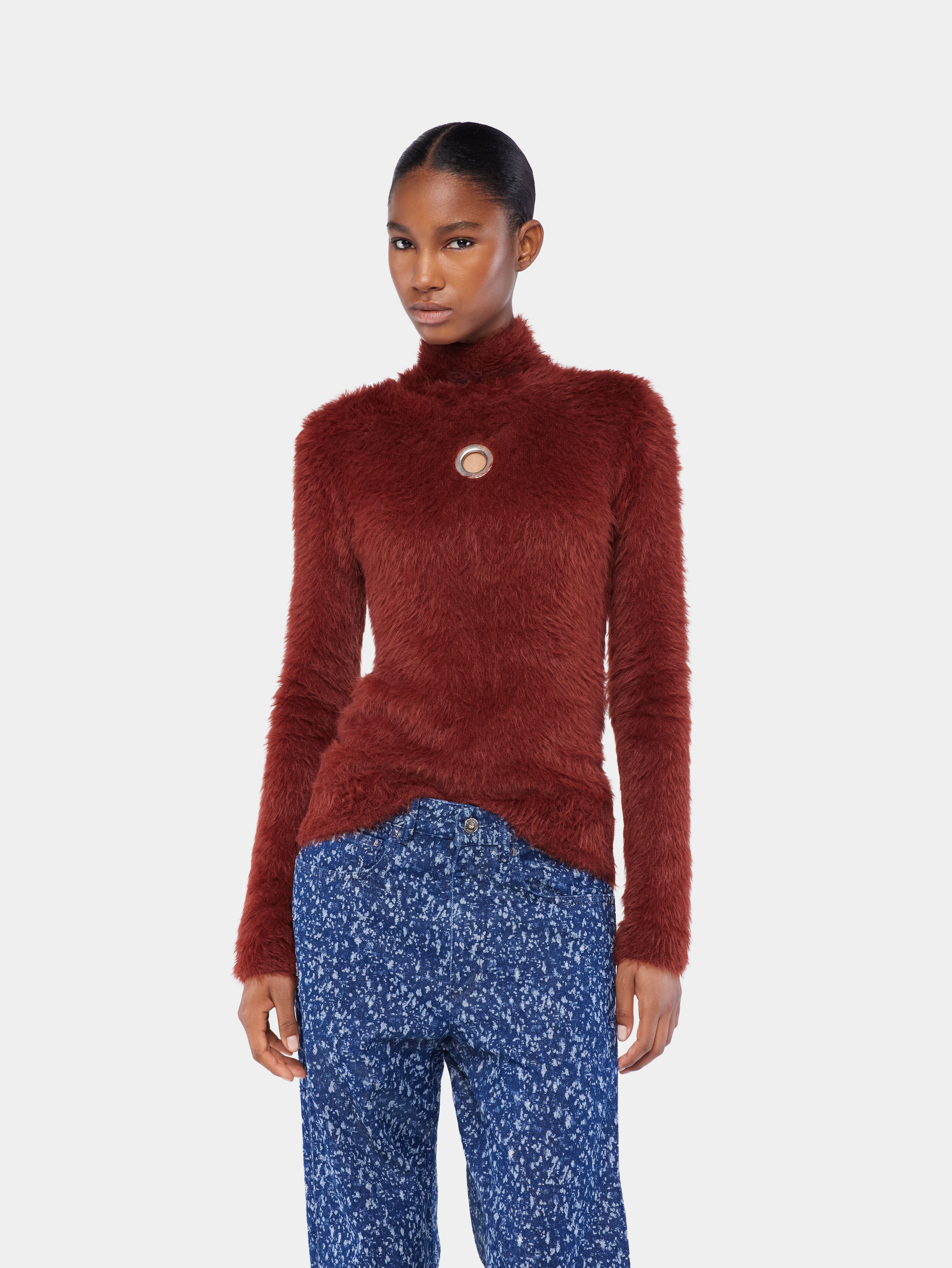 TURTLE-NECK TOP IN BRUSHED KNIT - 3