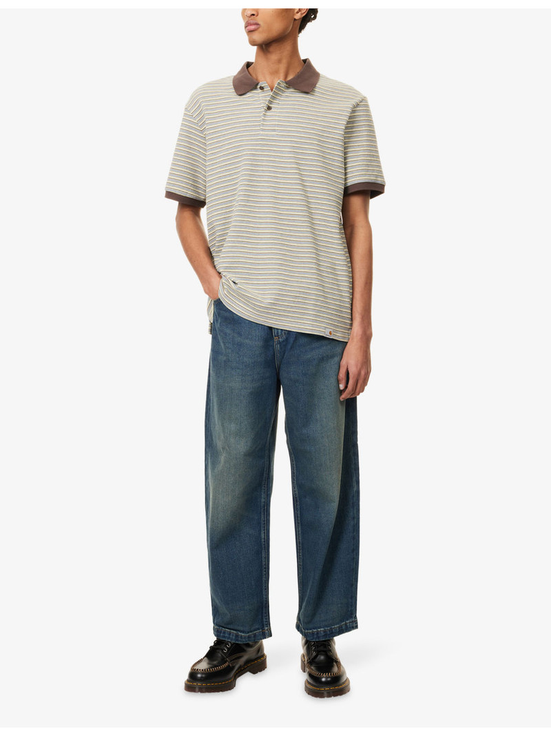 Carhartt Dion Stripe-Pattern Cotton Polo T-Shirt outlook
