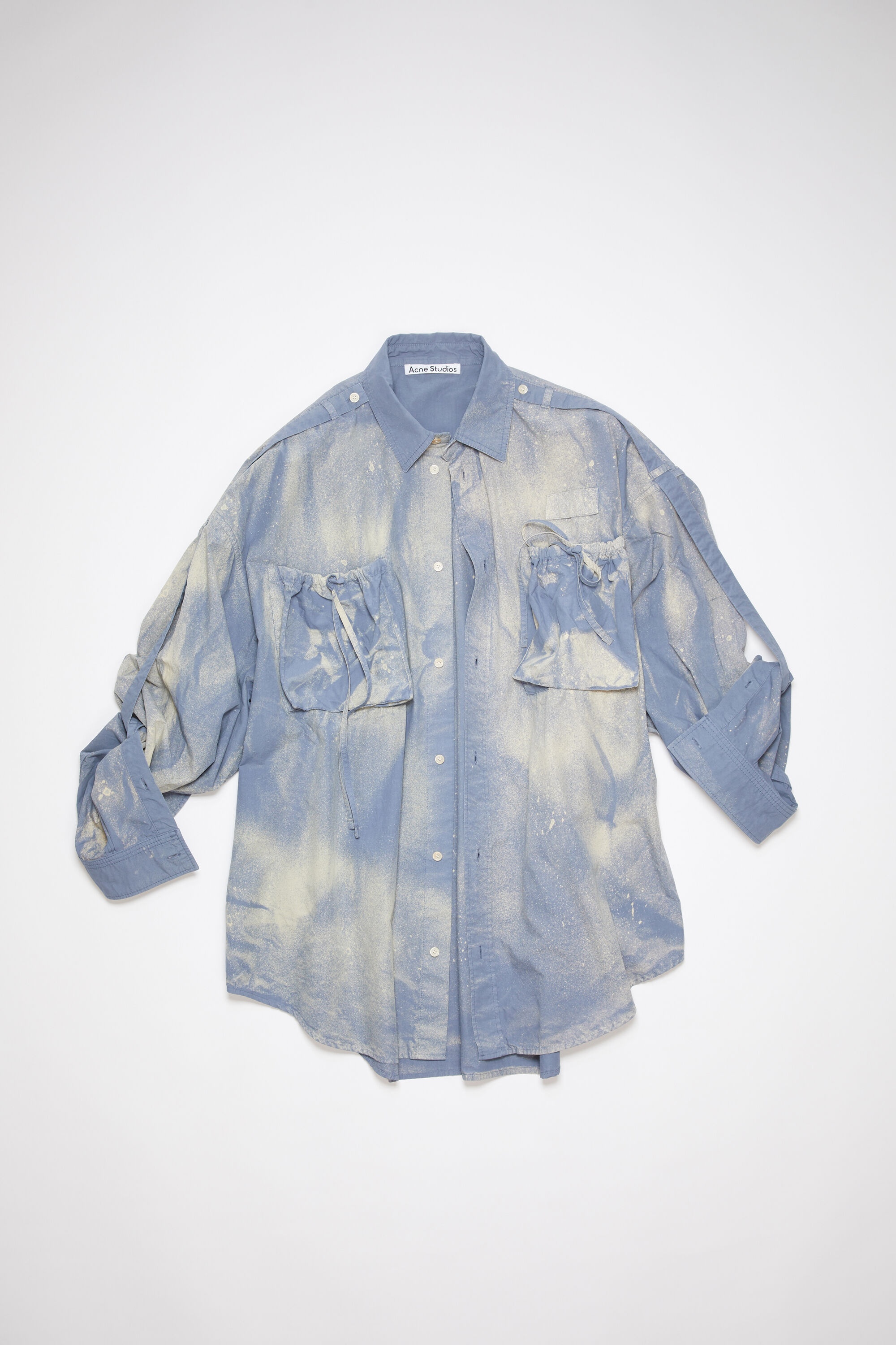 Sprayed button-up shirt - Mid Blue - 1