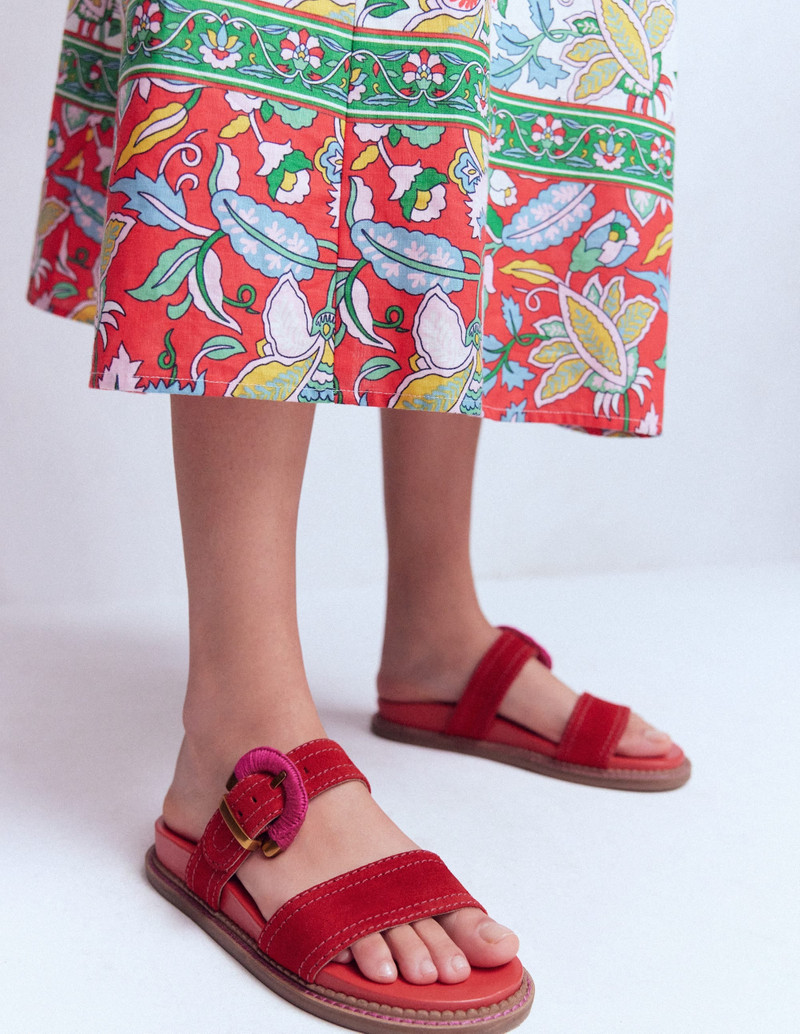 BODEN Caryl Double Strap Sandals-Post Box Red outlook
