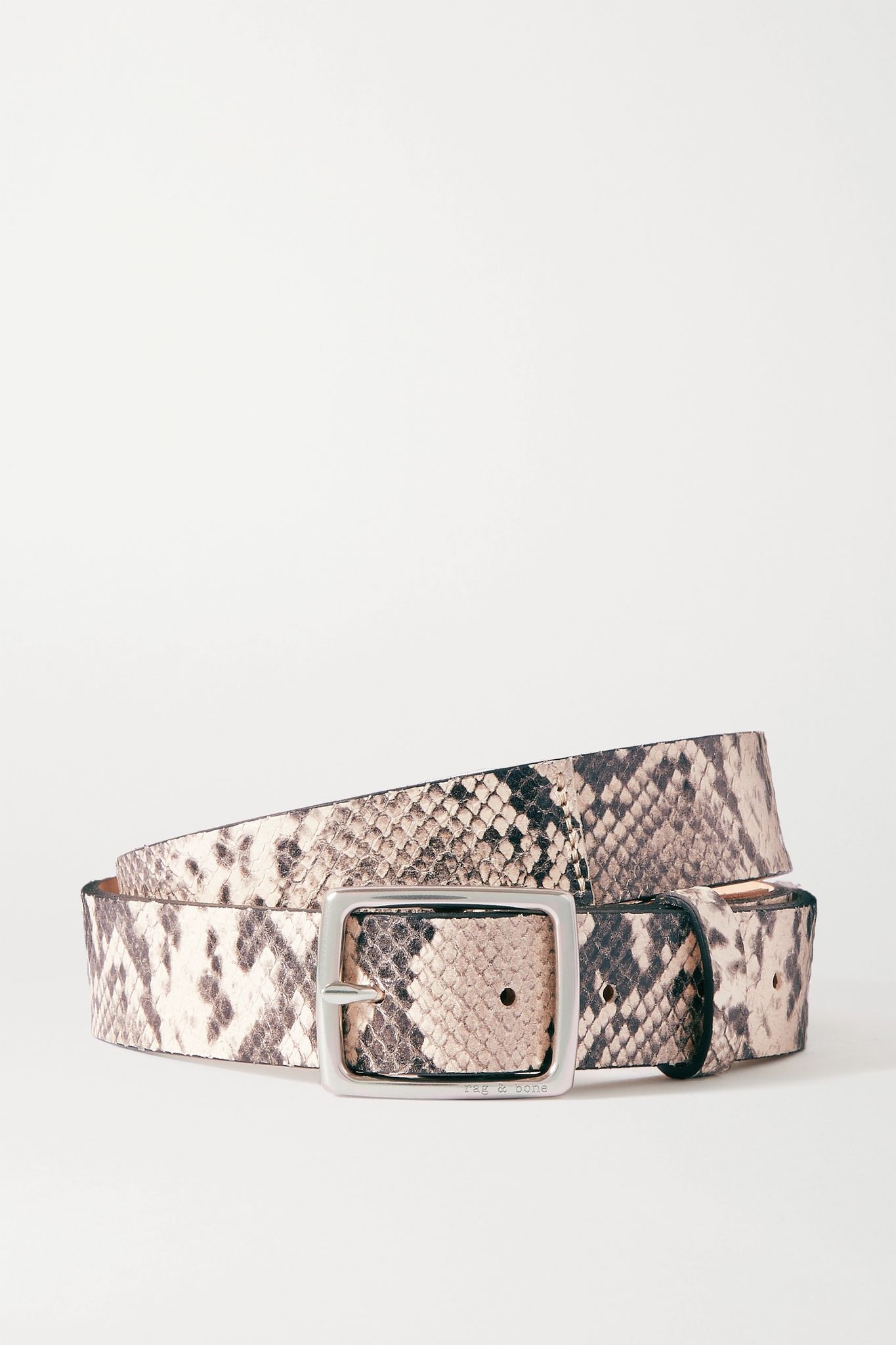 Boyfriend snake-effect leather belt - 1