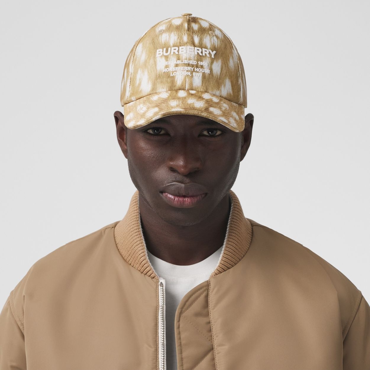 Horseferry Motif Deer Print Nylon Baseball Cap - 3