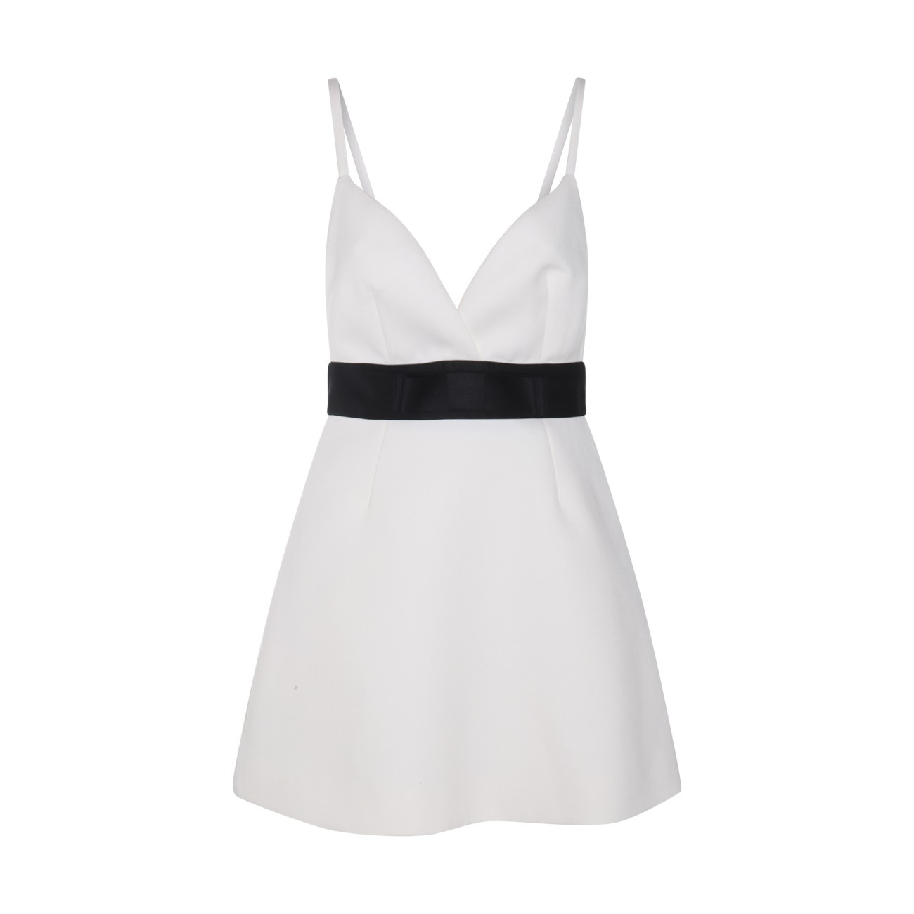 white and black silk-wool blend dress - 1
