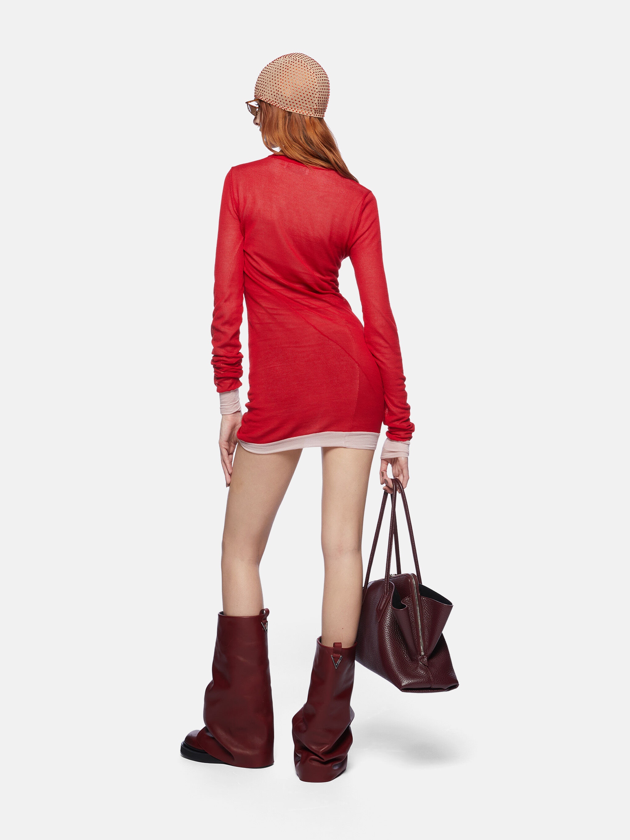 RED AND PINK MINI DRESS - 3