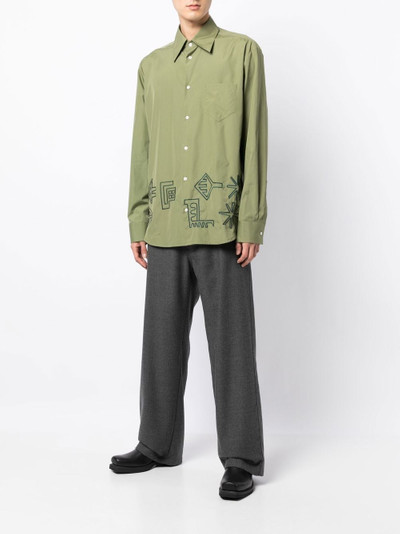 NAMACHEKO embroidered pointed-collar shirt outlook