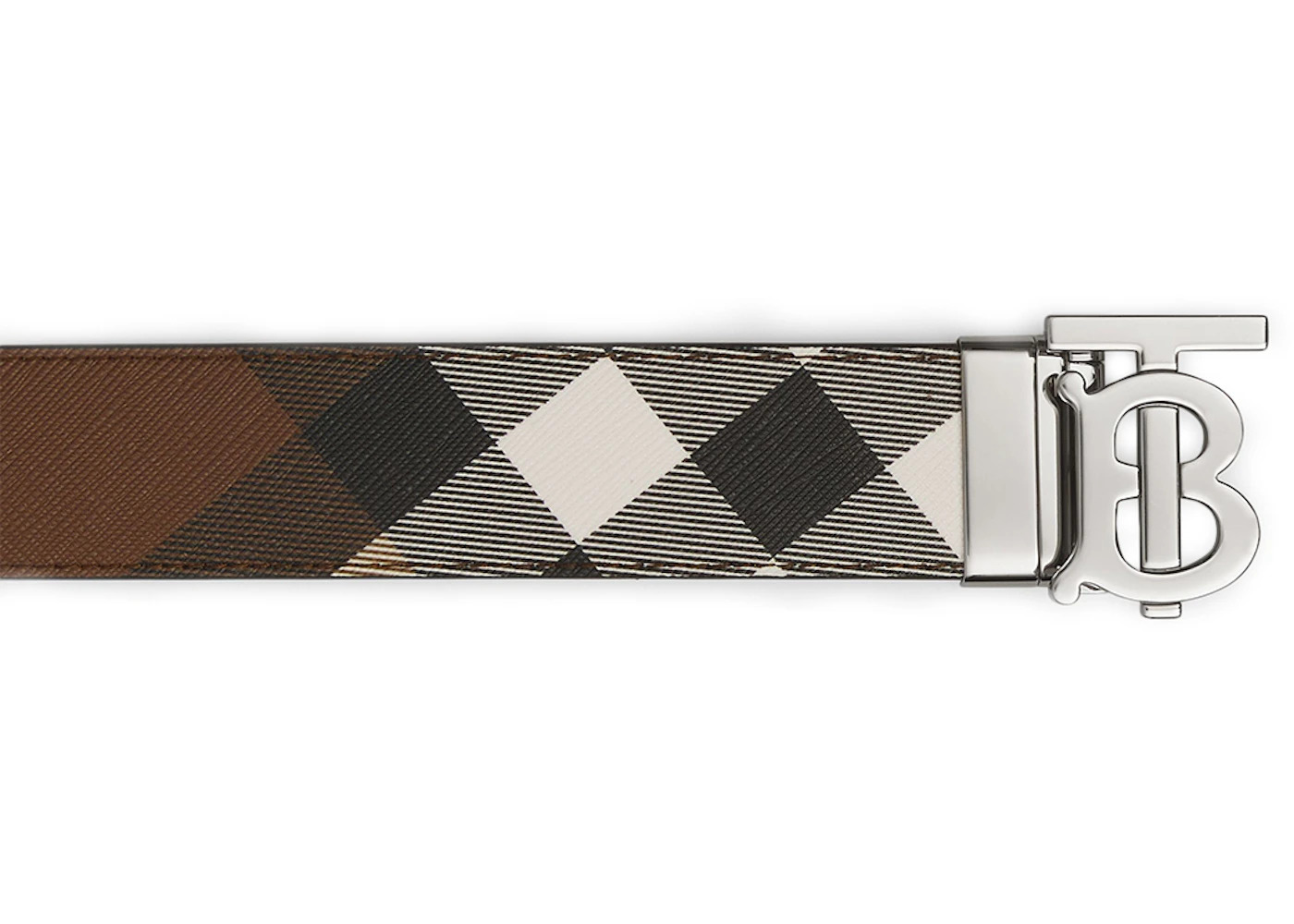 Burberry Reversible Monogram Motif Check Belt Dark Birch Brown - 2