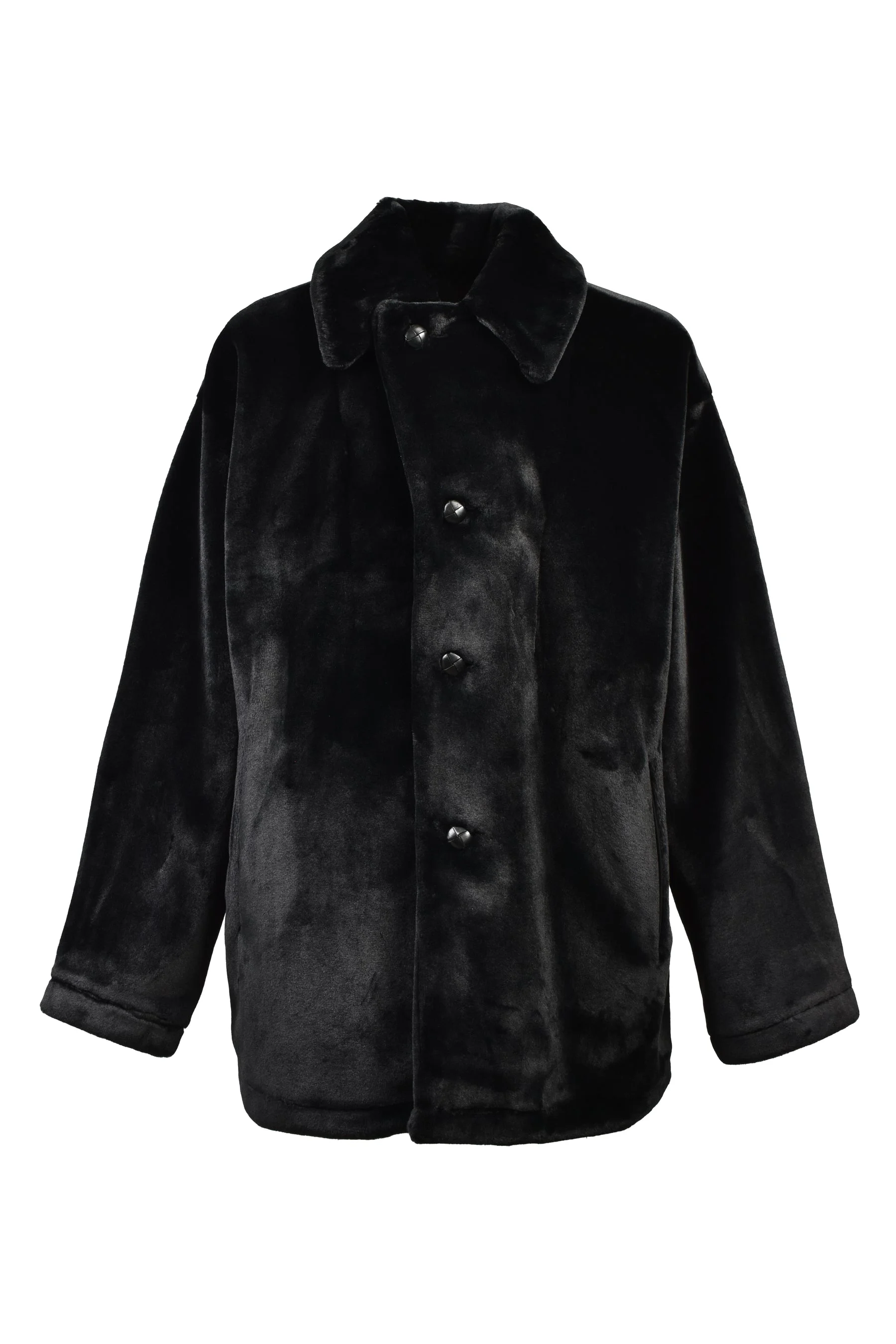 FAUX FUR SACK JACKET / BLK - 1