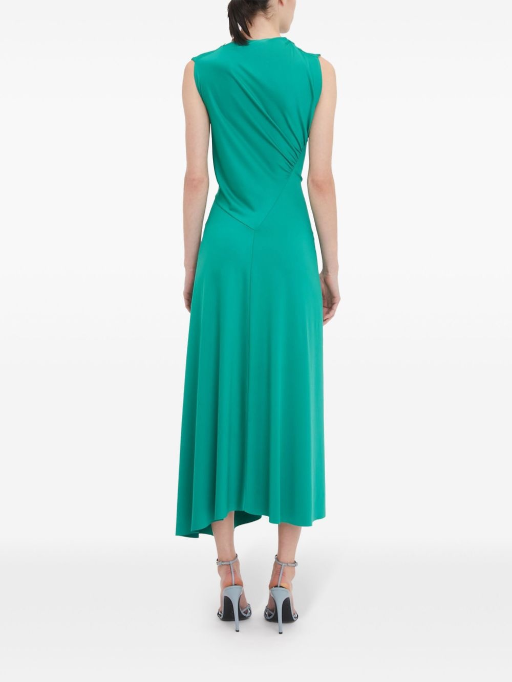 draped asymmetric midi dress - 4