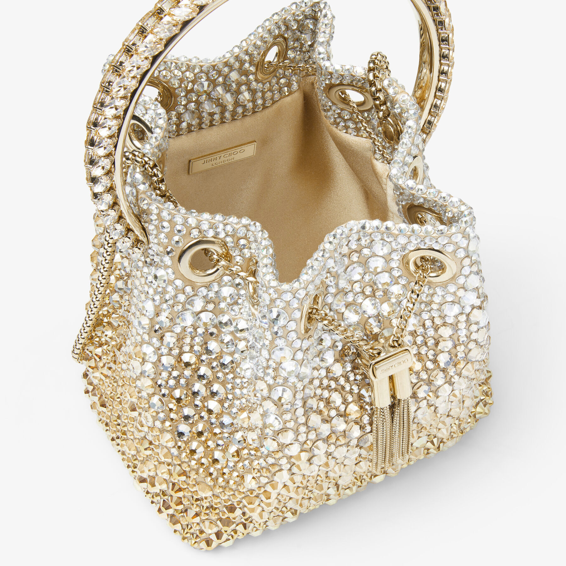 Bon Bon
Gold Satin Bag with Crystals - 5