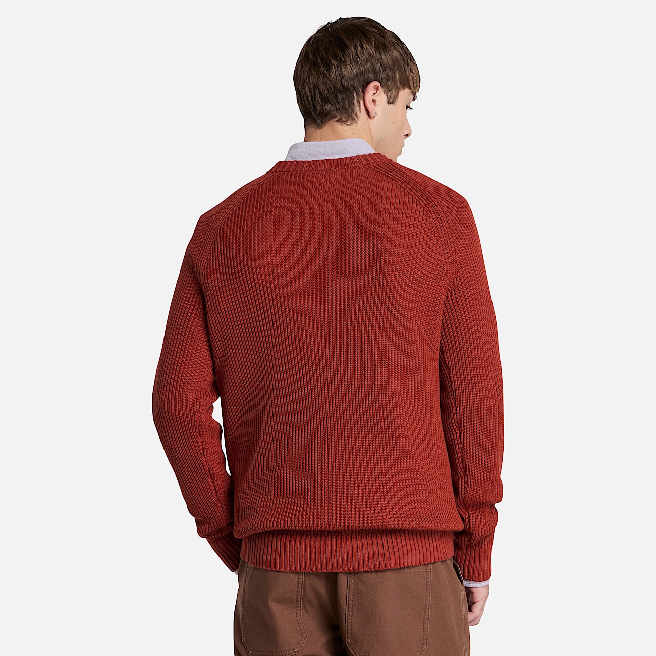 Men's Raglan Sleeve Ribbed Sweater - 5