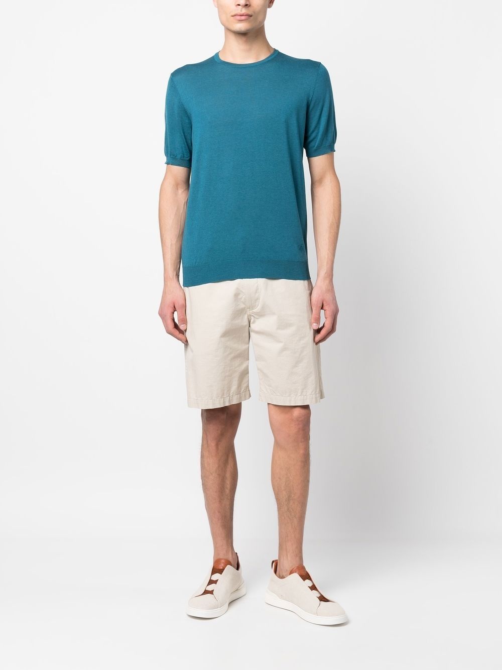 silk-cotton short-sleeve T-shirt - 2