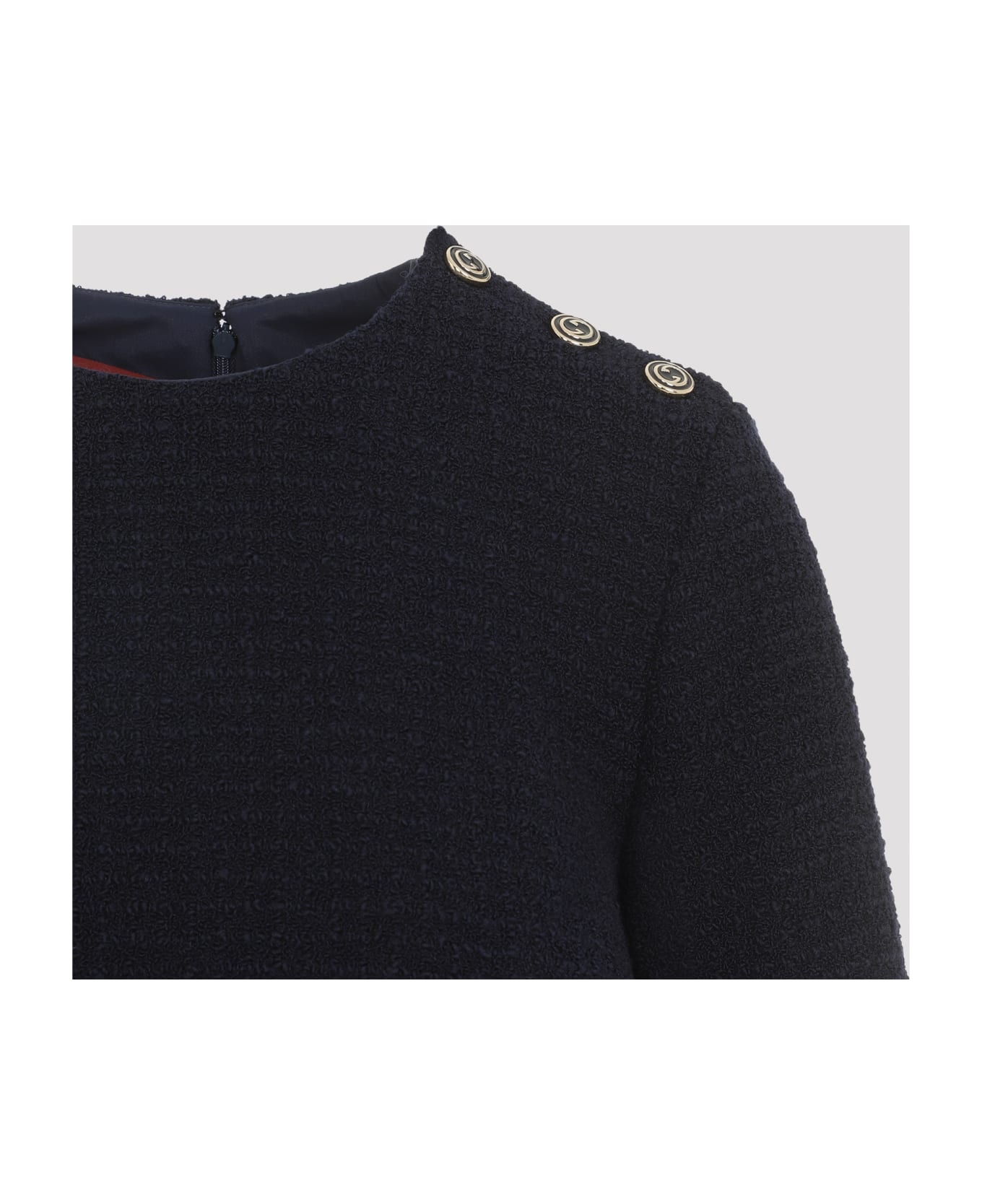 Dark Blue Bouclã© Dress - 5