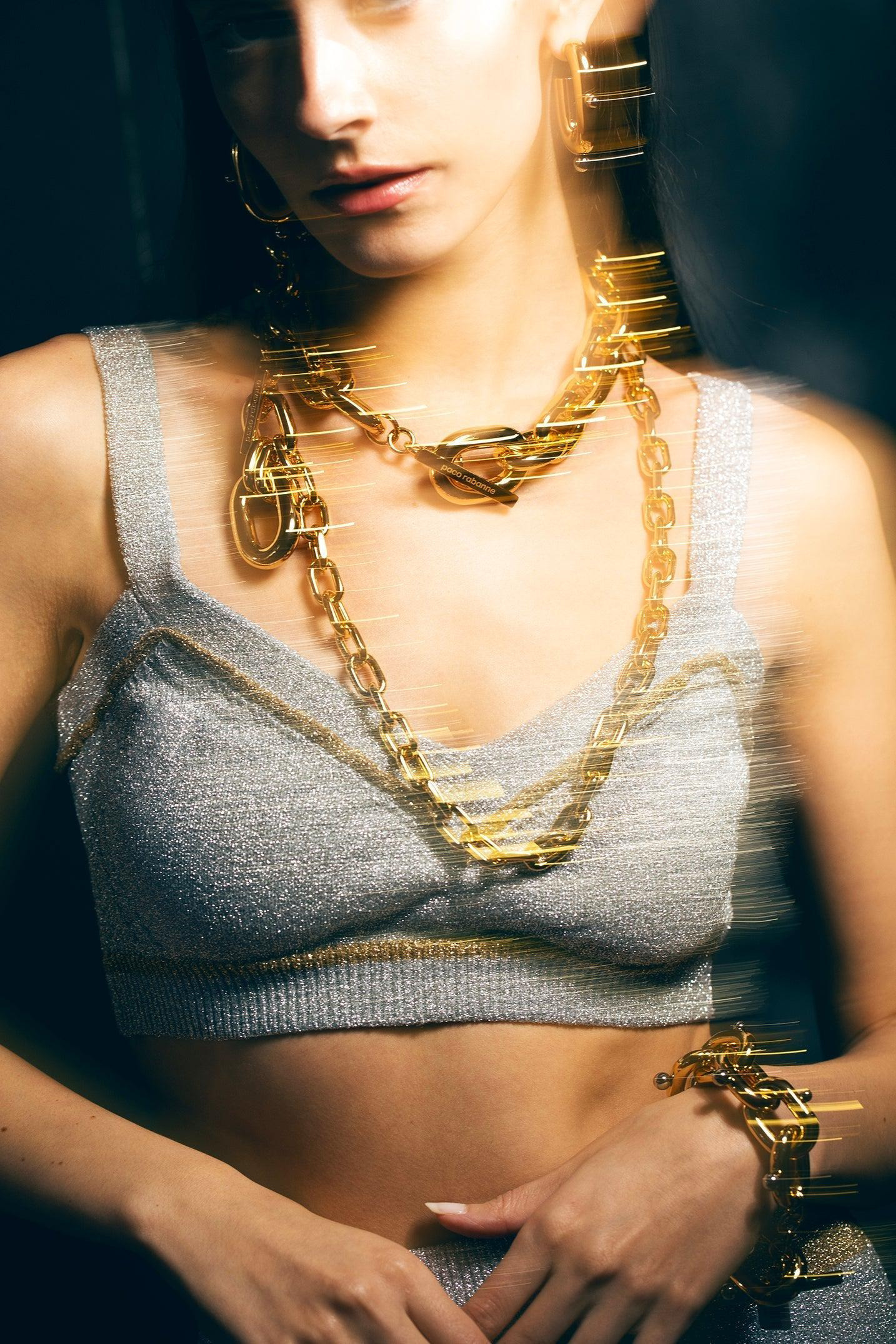 XL Gold Link Pendant Necklace - 2