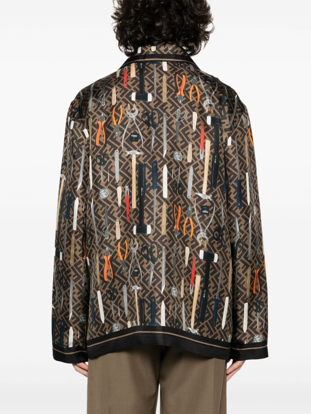 graphic-print silk shirt - 4