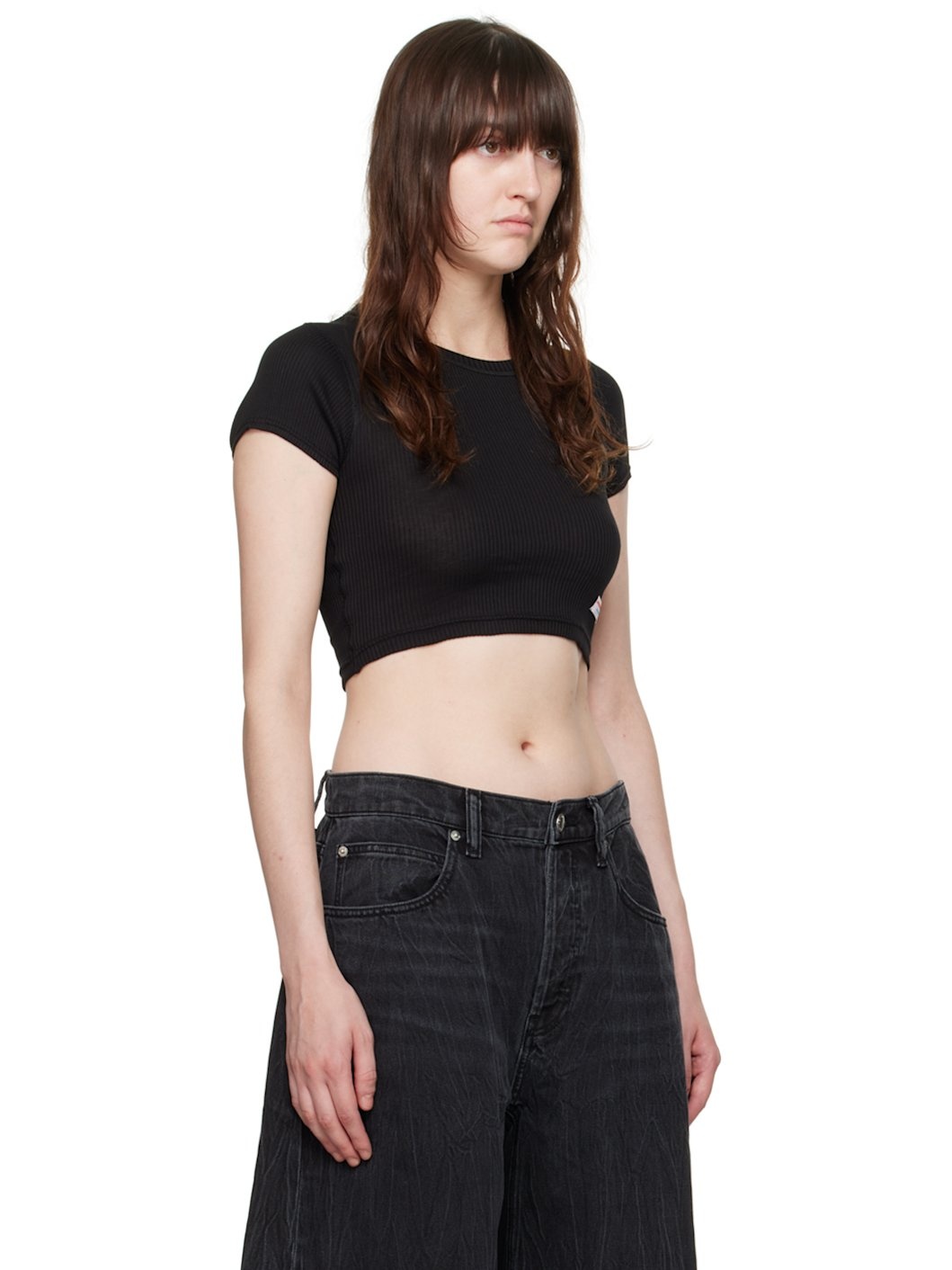 Black Cropped T-Shirt - 2