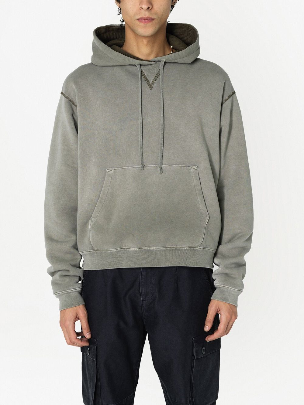faded thermal-lined hoodie - 5