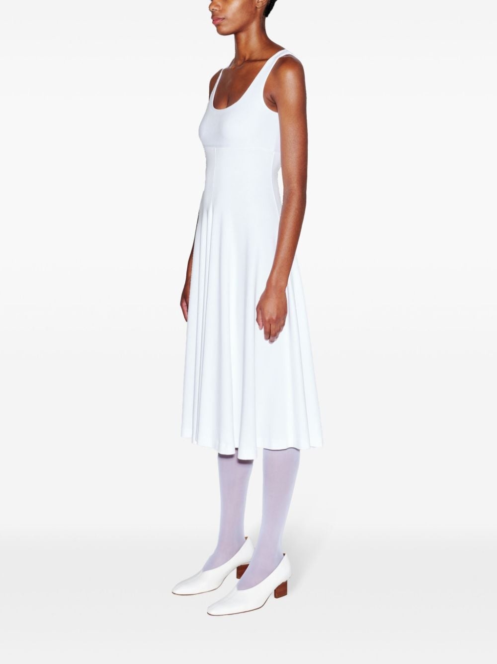 scoop-neck flared dress - 4
