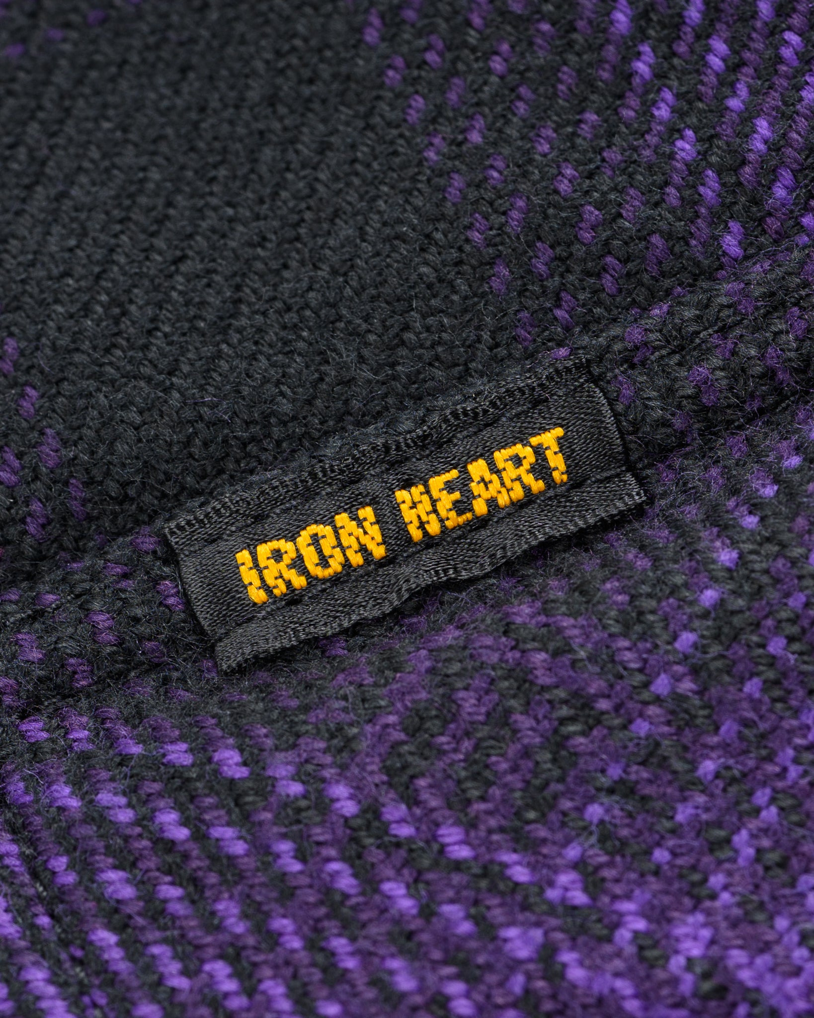 IHSH-264-PUR Ultra Heavy Flannel Ombré Check Western Shirt - Purple/Black - 16