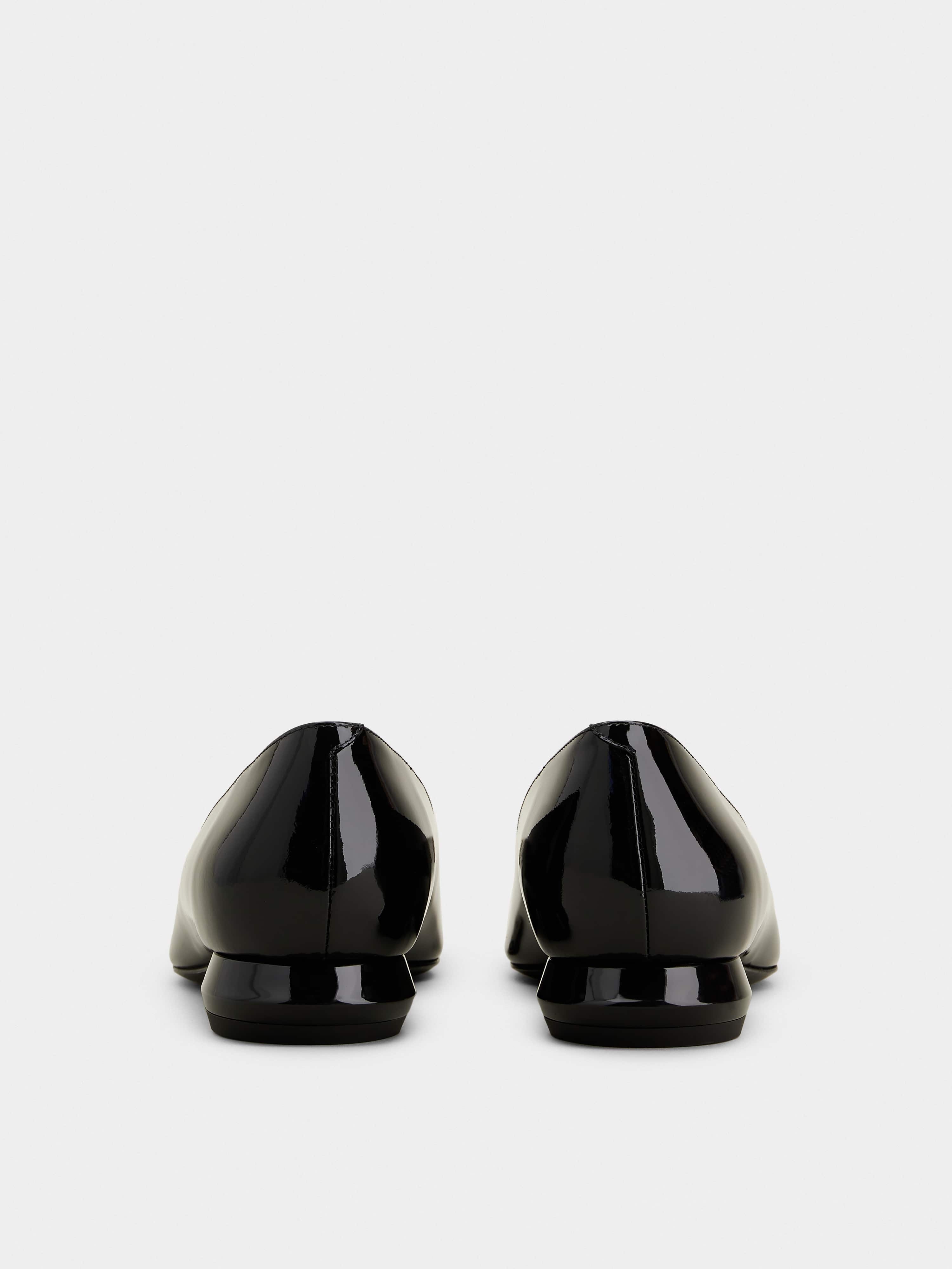 Viv' Choc Metal Buckle Ballerinas in Patent Leather - 5